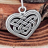 Sterling Silver Celtic Knot Heart Necklace. Womens Pendant Jewelry.