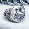 Sterling Silver Longship Ring. Artisan Viking Jewelry.