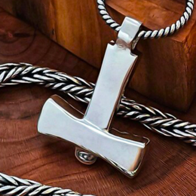 Handmade Mjolnir Pendant Replica from Uppland. Sterling Silver Thor hammer necklace.