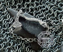 Sterling Silver Kratos Axe Pendant. Viking God of War Necklace.