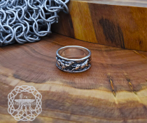 Sterling Silver Wolf Pack Statement Ring. Handmade Wildlife Jewelry.