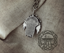 Sterling Silver Warcraft Horde Pendant. Handmade Orc Necklace.