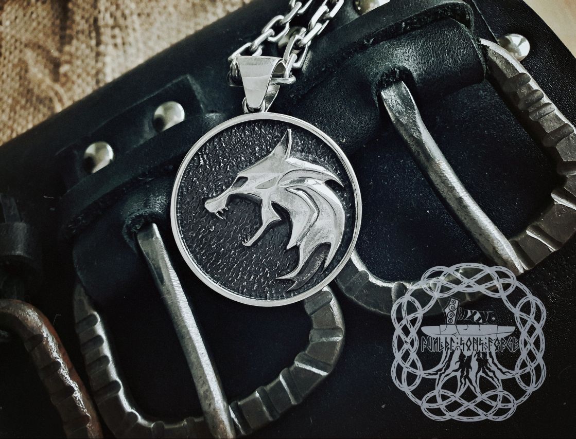 Wolf School Medallion Wolf Pendant Sterling Silver Cosplay Pendant Witcher Wolf School Necklace Witcher Medallion Witcher Pendant