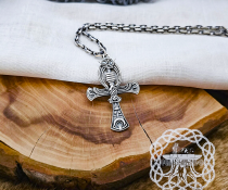 Handmade Sterling Silver Ankh Pendant. Egyptian Cross Necklace.