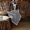 Handmade Sterling Silver Celtic Wolf Necklace. Detailed Animal Design.
