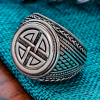 Sterling Silver Shield Ring. Artisan Handmade Viking Design.