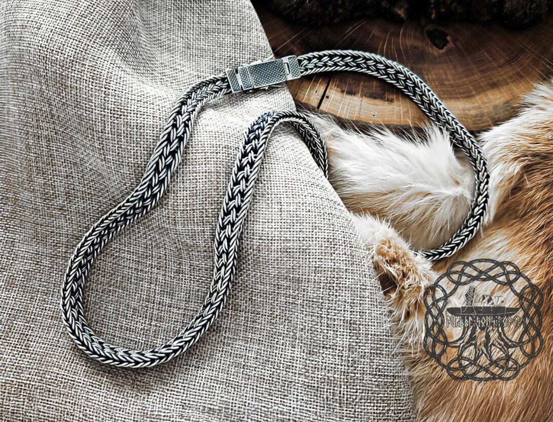 Sterling Silver Viking Chain Necklace. Authentic Mammen Design.