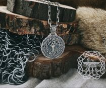 Handmade Sterling Silver Yggdrasil Pendant. Norse Viking World Tree Necklace.