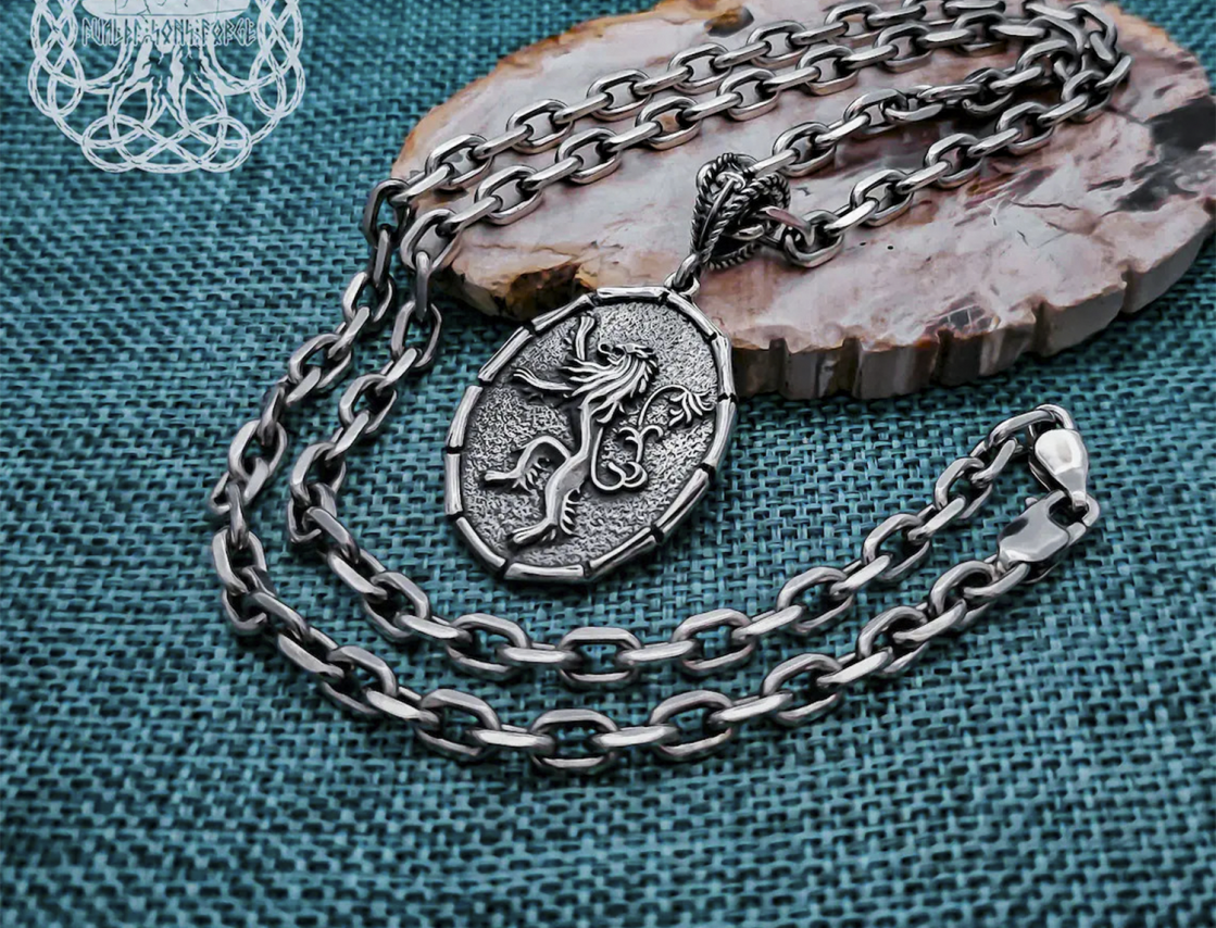 Handmade Sterling Silver Viking Anchor Chain Necklace