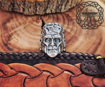 Handmade Sterling Silver Frankenstein Ring. Gothic Inspired Jewelry.