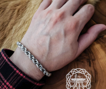 Sterling Silver Norse Bracelet. Handcrafted Viking Jewelry.