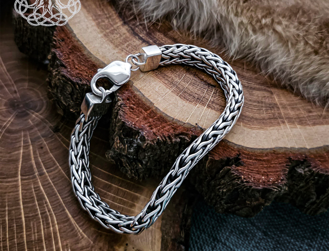 Sterling Silver Viking Arm Ring. Handmade Norse Bracelet.