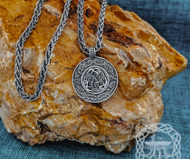 Handmade Sterling Silver Viking Vendel Ravens Pendant. Urnes Style Necklace.