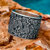 Mammen Style Sterling Silver Viking Ring. Cammin Casket Design.
