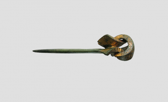 Gilded copper-alloy pin