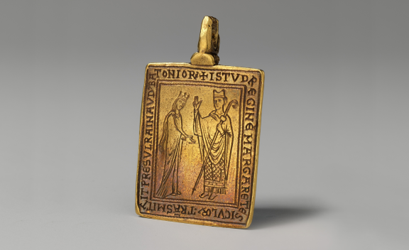 Reliquary Pendant with Queen Margaret of Sicily Blessed by Bishop Reginald of Bath