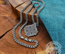 Sterling Silver Celtic Cross Pendant. Handmade Reversible Necklace.