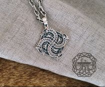 Handmade Sterling Silver Viking Dragon Pendant. Urnes Style Norse Jewelry.