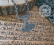 Norse Viking Mjolnir Pendant. Sterling Silver Thor Hammer Necklace.