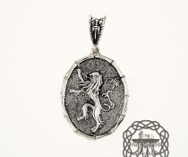 House Lannister Pendant, Game of Thrones Jewelry, Jaime Lannister, Game of Thrones Pendant, Sterling Silver Pendant, Game of Thrones Gifts