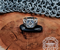 Handmade Sterling Silver Masonic Ring. Freemason Symbol Jewelry.