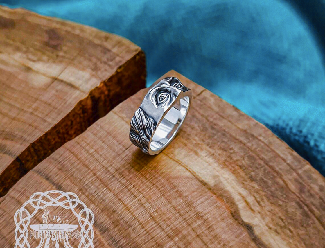 Sterling Silver Benjamin Franklin Ring. Handcrafted Artisan Jewelry.