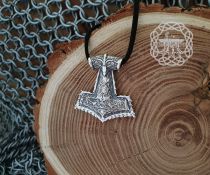 Viking Mjolnir Pendant. Sterling Silver Thor Hammer Necklace.