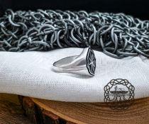 Sterling Silver Wind Rose Ring. Handmade Viking Jewelry.