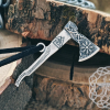 Sterling Silver Viking Axe Necklace. Featuring Valknut and Helm of Awe.
