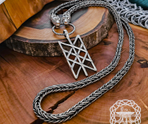 Handmade Sterling Silver Web of Wyrd Pendant. Viking Rune Necklace.