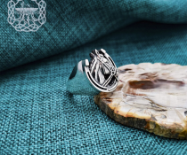 Sterling Silver Horse Ring. Handmade Lucky Horseshoe Jewelry.