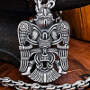 Handmade Sterling Silver Winged Man Pendant. Viking Replica Necklace.