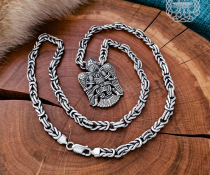Handmade Sterling Silver Winged Man Pendant. Viking Replica Necklace.