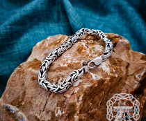 Sterling Silver Byzantine Viking Bracelet. Handcrafted Norse Jewelry.