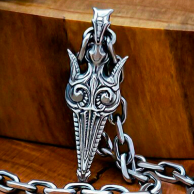 Sterling Silver Gungnir Spear Necklace. Handmade Viking Pendant.