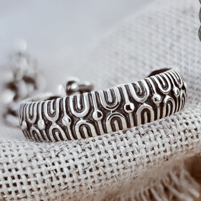 Handmade Sterling Silver Viking Ring. Authentic Norse Jewelry.
