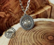 Handmade Sterling Silver Yggdrasil Pendant. Norse Viking Necklace.