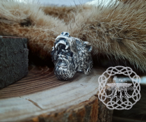 Handmade Sterling Silver Viking Berserker Ring. Norse Bear Jewelry.
