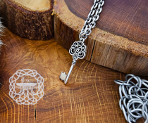 Sterling Silver Key Pendant. Handmade Elegant Charm Necklace.