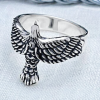 Sterling Silver Eagle Wing Ring. Artisan Crafted Animal Jewelry.