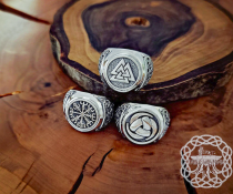 Sterling Silver Odins Horn Ring. Artisan Viking Jewelry.