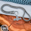 Sterling Silver Wolf Head Viking Chain. Handmade Authentic Jewelry Necklace.