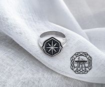 Sterling Silver Wind Rose Ring. Handmade Viking Jewelry.