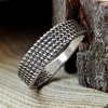 Handmade Sterling Silver Braided Viking Ring. Authentic Norse Jewelry.