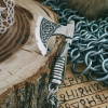 Handmade Sterling Silver Viking Axe Pendant. Norse Battle Axe Necklace.