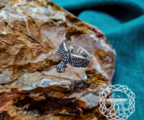 Sterling Silver Eagle Wing Ring. Artisan Crafted Animal Jewelry.