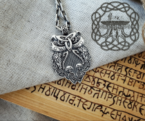Sterling Silver Celtic Owl Necklace. Handmade Viking Jewelry.