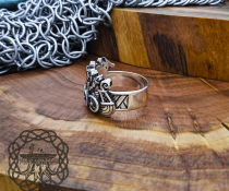 Handcrafted Sterling Silver Viking Longship Ring. Norse Drakkar Jewelry.