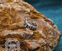 Sterling Silver Benjamin Franklin Ring. Handcrafted Artisan Jewelry.