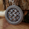 Handmade Sterling Silver Sown Field Pendant. Slavic Pagan Necklace.